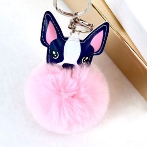 Puppy Pom Keychain Purse Trinket